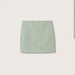 Mango Mint Checkered Mini Skirt